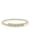Lagos 18k White & Yellow Gold Signature Caviar Diamond Superfine Cuff Coil Bracelet In Gold