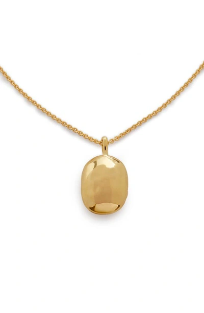 Monica Vinader Mini Id Locket Necklace In 18ct Gold Vermeil/ Ss