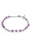 LAGOS CAVIAR ICON BEADED AMETHYST TOGGLE BRACELET