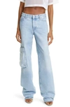 OFF-WHITE PAINTED TOYBOX EXTRALONG CARGO JEANS