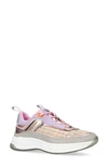 Kurt Geiger Kensington Tweed And Leather Trainers In Pink Multi