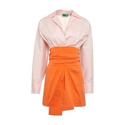 Bernadette Claire Short Dress In Blush_pink_burnt_orange