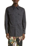 LEMAIRE LONG SLEEVE COTTON TWILL WESTERN SHIRT