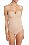 Wolford Mat De Luxe Thong Bodysuit In Powder