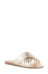 Seychelles Word For Word Womens Slip On Pool Slide Sandals In Gold