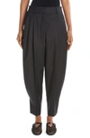 ALAÏA BALLOON LEG WOOL HERRINGBONE TROUSERS