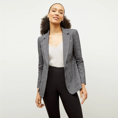 M.m.lafleur The Dolly Jacket - Gingham Linen In Black / White