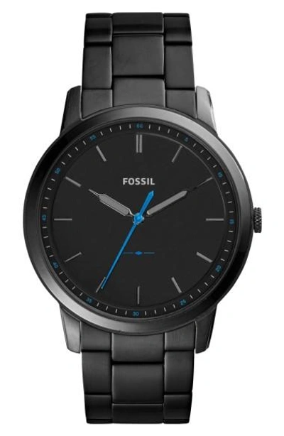 Fossil Minimalist Bracelet Watch, 44mm In Smoke Plating