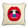 Jonathan Adler Lips Full Dose Needlepoint Throw Pillow - 18"