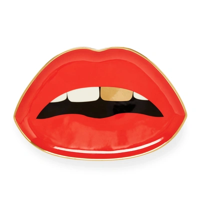 Jonathan Adler Lip-shaped Tray In Red