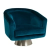 Jonathan Adler Bacharach Swivel Chair In Medium Blue