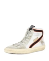 GOLDEN GOOSE MEN'S GGDB-SLIDE MESH HIGH-TOP SNEAKER, WHITE,PROD126960001