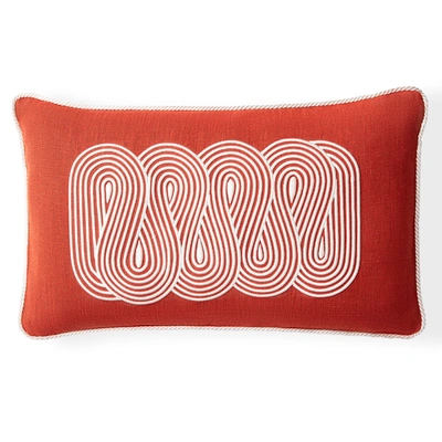 Jonathan Adler Pompidou Path Pillow, Persimmon In Burnt Orange