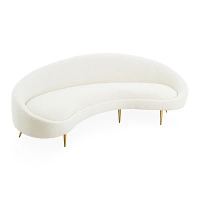 Jonathan Adler Ether Curved Sofa In Beige/khaki