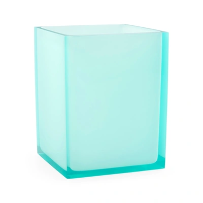 Jonathan Adler Hollywood Acrylic Wastebasket In Celadon