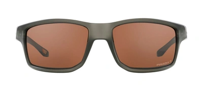 Oakley Gibston Oo9449-24 Rectangle Polarized Sunglasses In Brown