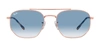 Ray Ban Sunglasses Unisex Rb3707 - Rose Gold Frame Blue Lenses 57-20 In Blue