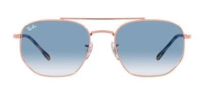 Ray Ban Sunglasses Unisex Rb3707 - Rose Gold Frame Blue Lenses 57-20