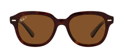 Ray Ban Rb4398 902/57 Geometric Polarized Sunglasses In Brown