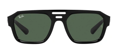 Ray Ban Corrigan Bio-based Sunglasses Black Frame Green Lenses 54-20