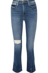 FRAME LE HIGH DISTRESSED STRAIGHT-LEG JEANS