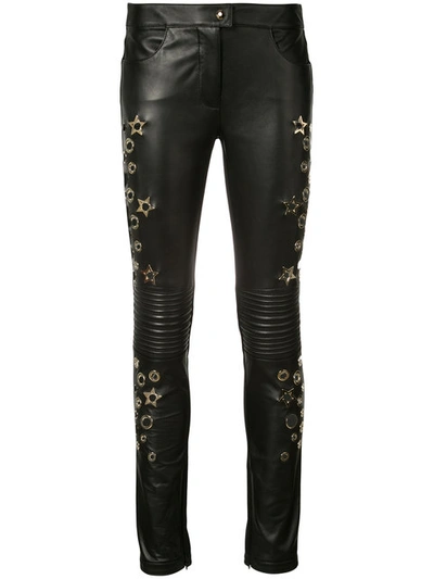 Philipp Plein Aquamarine Skinny Trousers In Black