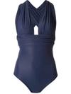Amir Slama Panelled Swimsuit In Blue