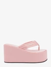 Coperni 105mm Branded Satin Wedge Thong Sandals In Pink