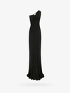 Saint Laurent Certifiable Viscose Draped Dress In Black