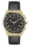 Ferragamo Chronograph Sport Leather Strap Watch, 43mm In Gold
