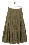 Max Studio Textured Midi Skirt In Army