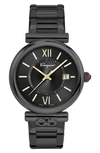 Ferragamo Ora Black Dial Stainless Steel Bracelet Watch, 40mm X 8.9mm In Black