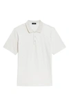 Theory Bron Stripe Cosmos Slub Cotton Polo In Moon/ Ivory - 0rv