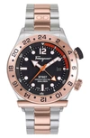 Ferragamo 1927 Watch, 44mm In Ip Rose Gold/ Stainless Steel