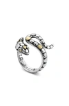 Samuel B. 18k Yellow Gold & Sterling Silver Snake Ring In Silver/ Gold