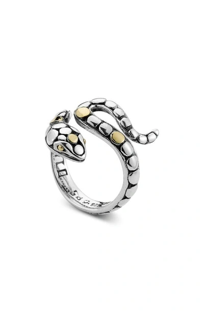Samuel B. 18k Yellow Gold & Sterling Silver Snake Ring In Silver/ Gold