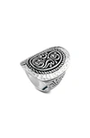 Samuel B. Sterling Silver Elongated Design Ring In Silver