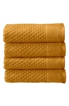 Woven & Weft Diamond Texture Towel 4-piece Set In Marigold