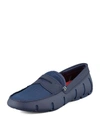 SWIMS MESH AND RUBBER PENNY LOAFER, NAVY,PROD200450548