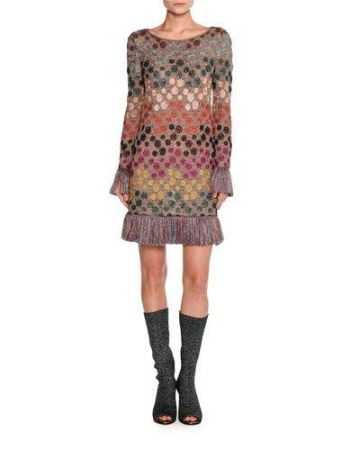 Missoni Zigzag Crochet-knit Mini Dress In Multi
