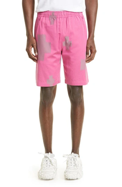 Needles Pink Drawstring Shorts In C-pink Cross