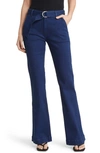 Frame Le Belted High Waist Flare Trouser Jeans In Kettering Clean