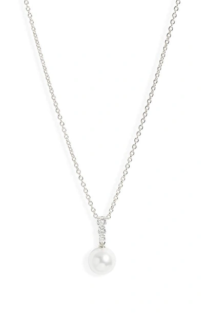 MIKIMOTO MORNING DEW AKOYA PEARL & DIAMOND PENDANT NECKLACE