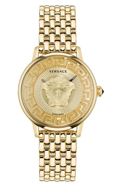 Versace Women's Swiss Medusa Alchemy Gold Ion Plated Bracelet Watch 38mm