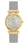 Versace Regalia Mesh Strap Watch, 34mm In White/silver