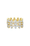 FREIDA ROTHMAN BLOSSOMING BRILLIANCE SET OF 3 STACKABLE RINGS