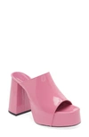 By Far Pink Brad Patent Leather Heels In Lipstick