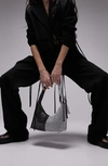 Topshop Two-tone Shoulder Bag In Black