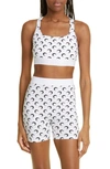 Marine Serre White All Over Moon Sports Bra In All Over Moon White