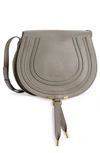 Chloé Marcie Saddle Bag In Cashmere Grey Gold Hardware
